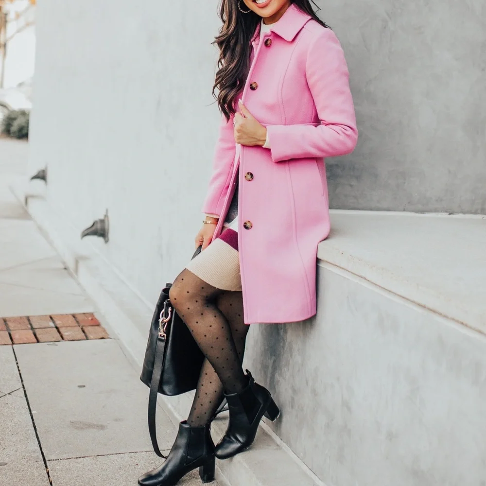 Last One NWT PINK J. CREW Wool-blend lady coat - Picture 4 of 17